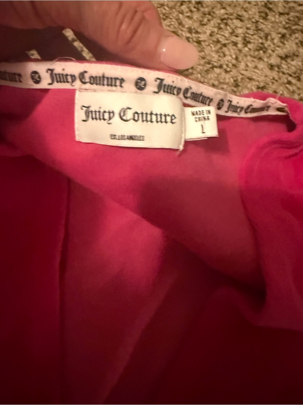 Juicy Couture Hot Pink V-Neck Elastic Waist Velour Romper - Picture 5 of 7